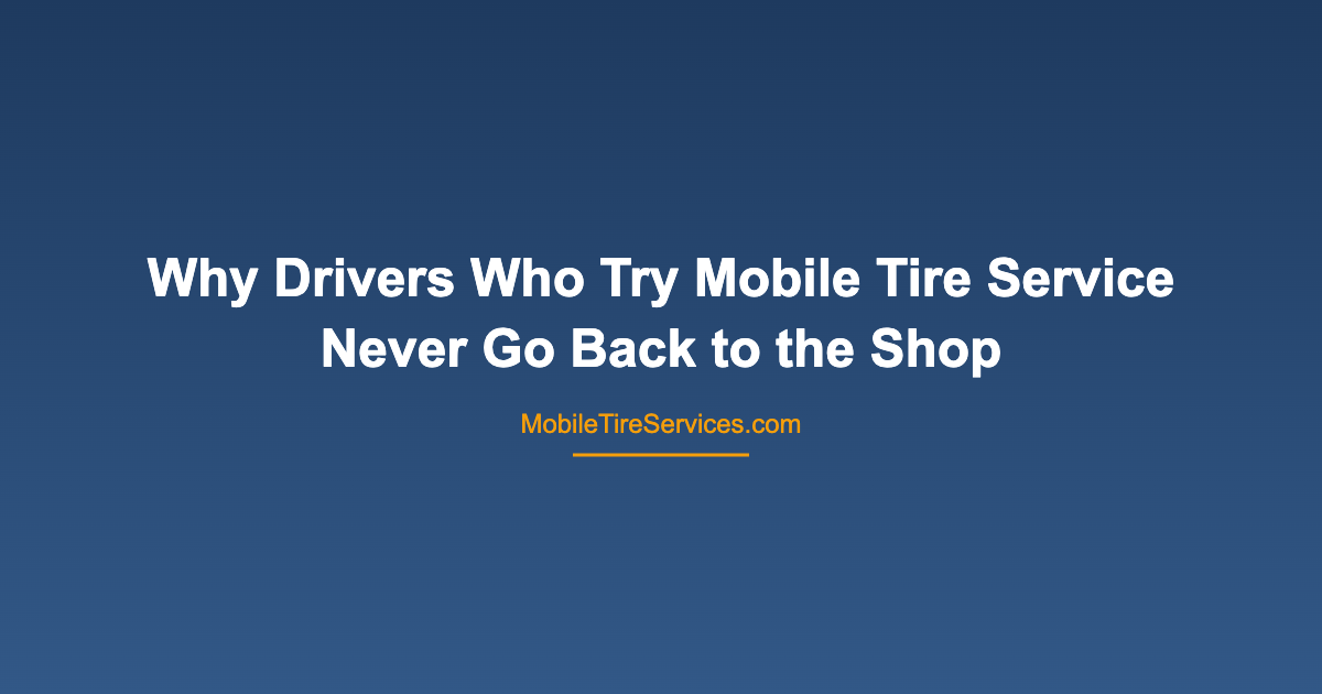 Mobile tire service van at a residential driveway